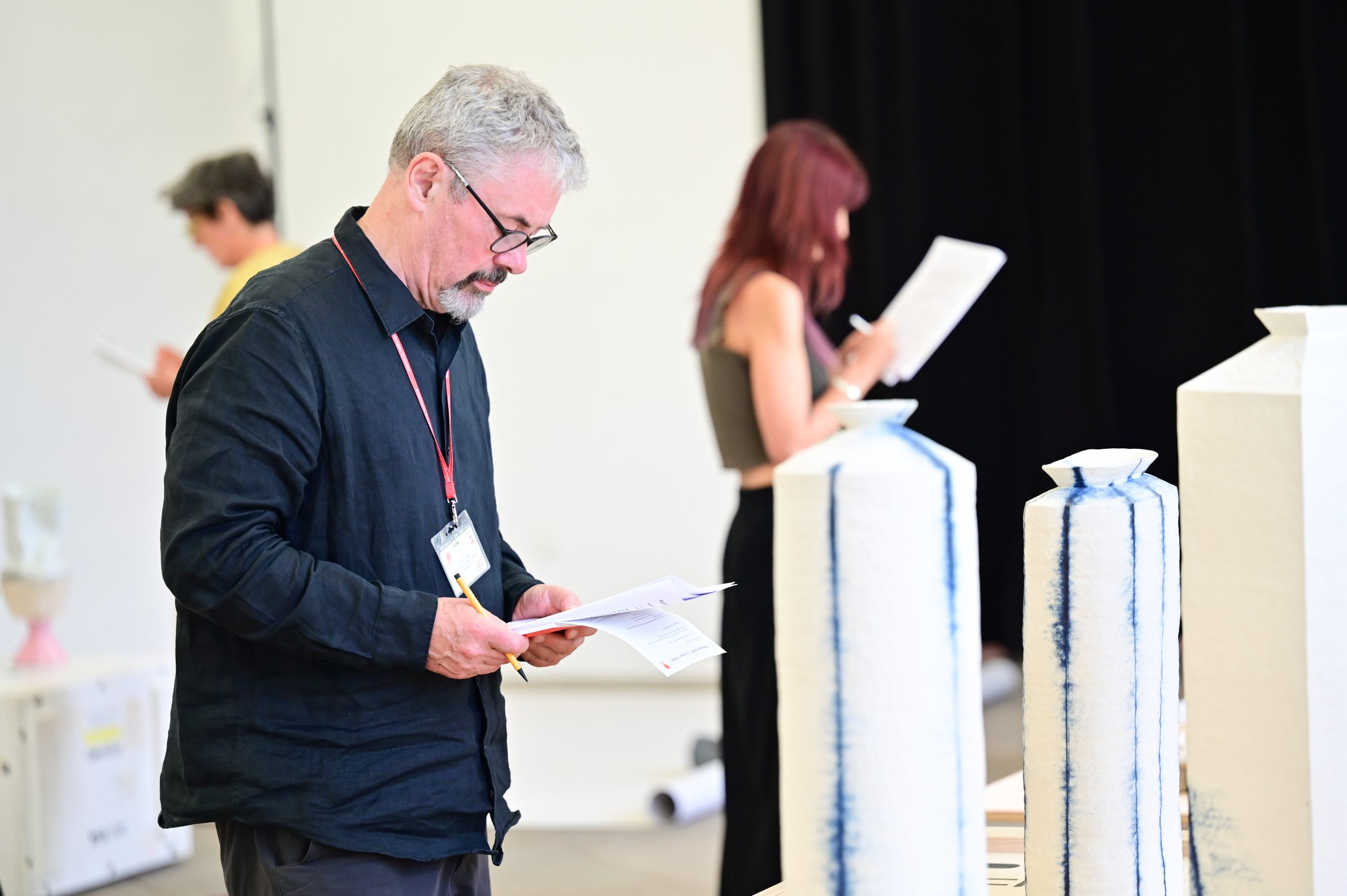 Jurysitzung in Dresden für den Richard-Bampi-Preis 2025, Julian Stair, Helena Sekot, Foto: Andreas Greiner-Napp